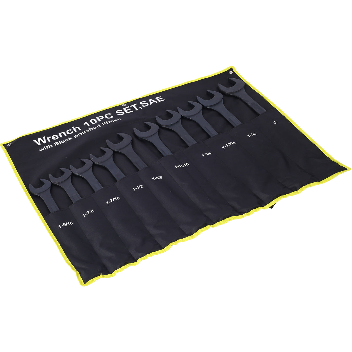 10 PCS SAE Jumbo Combination Wrench Set Extra Large Black-Oxide 1-5/16" - 2" kasama ang Pouch