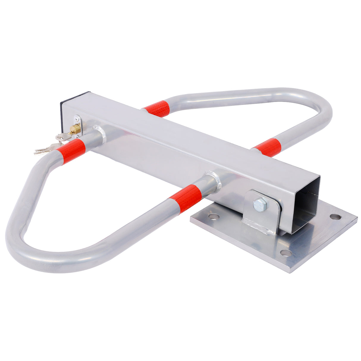 Bollard Pole Barrier with Lock--Gray