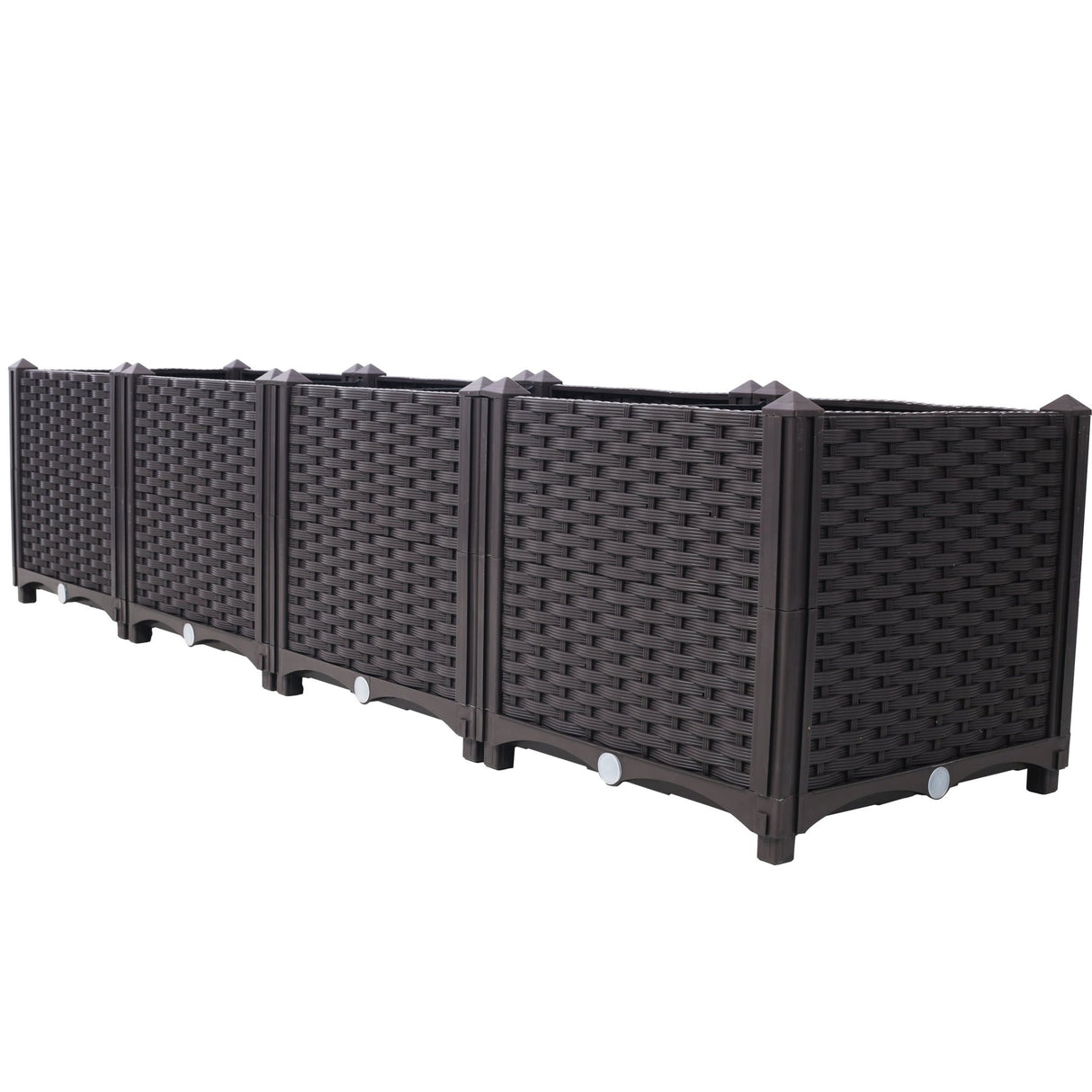 63" L X 15.7" D X 14.7" H Deep Raised Garden Bed Plastic Planter Boxes for Vegetables Flowers Herbs and Succulents Self - Watering Raised - Brown - Fab Heavy Parts