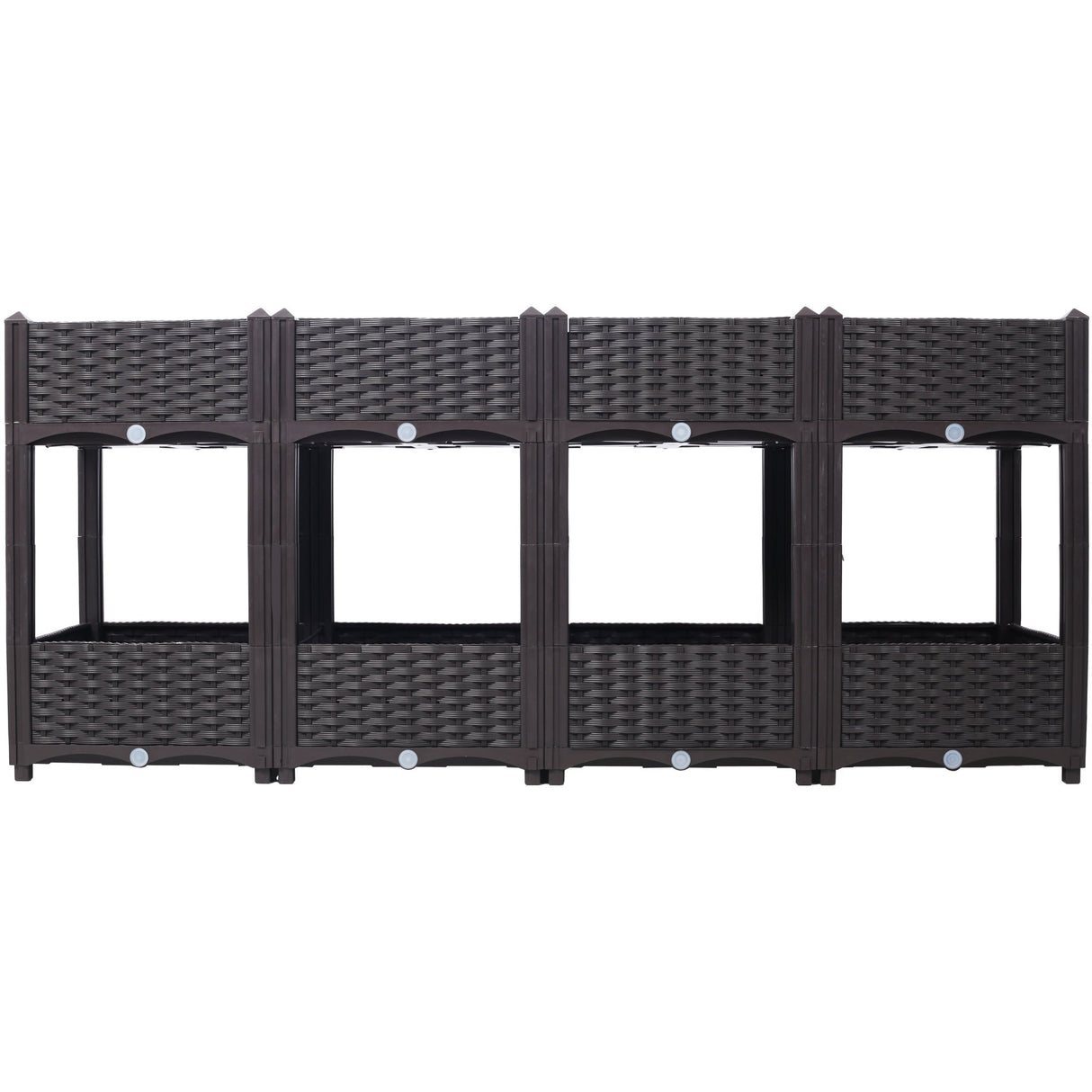 63"x15.7"x27.7" Elevated Planter Garden Box with Drainage Plug Raised Beds for Vegetable/Flower/Herb Outdoor Standing Gardening Kit - Brown - Fab Heavy Parts