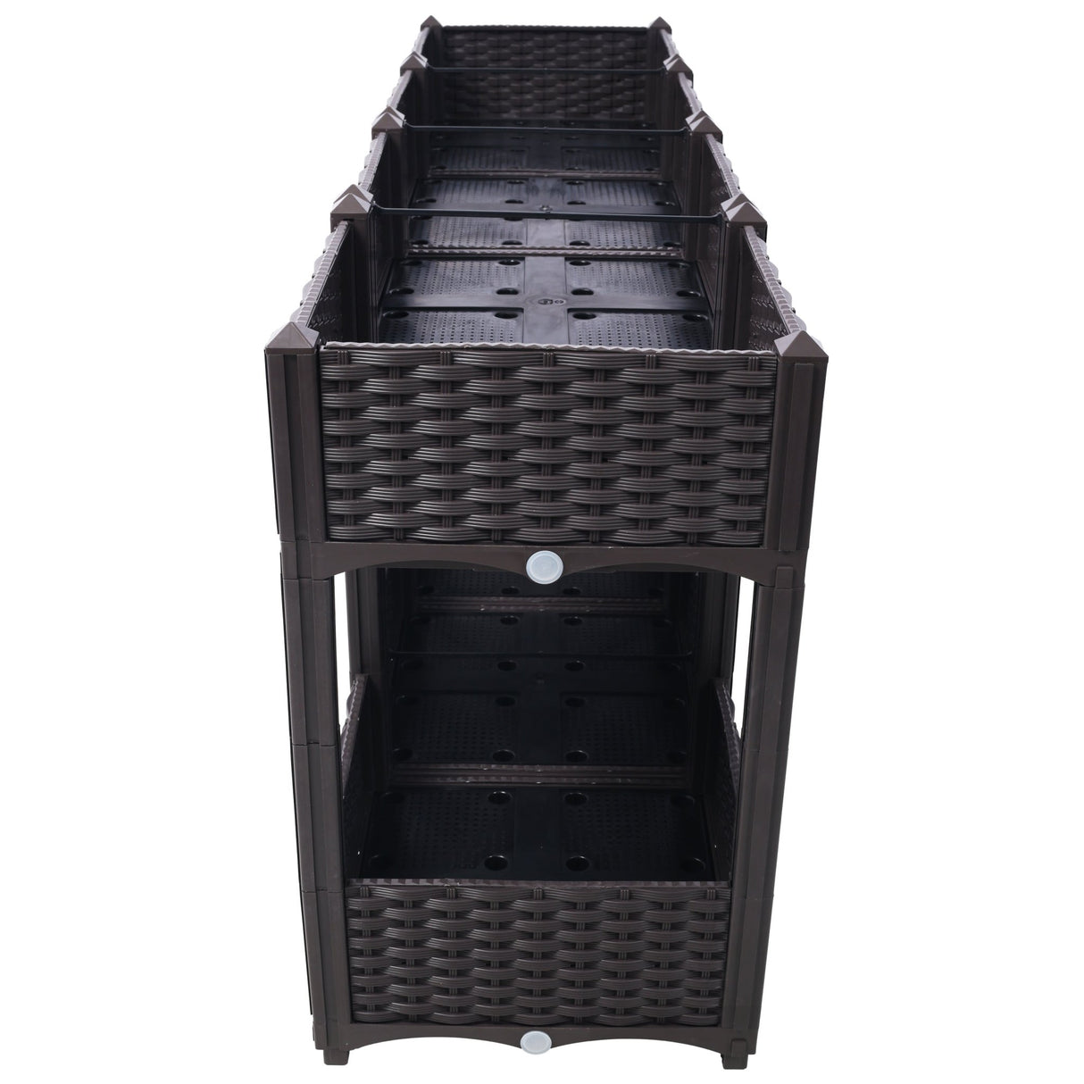 63"x15.7"x27.7" Elevated Planter Garden Box with Drainage Plug Raised Beds for Vegetable/Flower/Herb Outdoor Standing Gardening Kit - Brown - Fab Heavy Parts