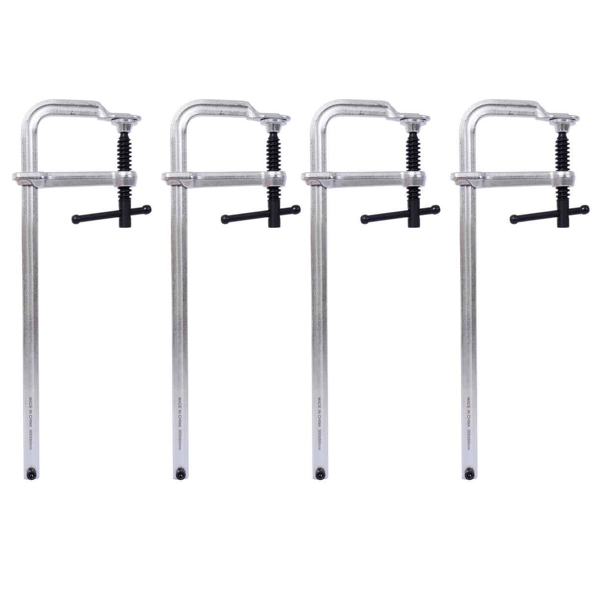 Paquete de abrazaderas de 4 barras de 4 barras Capacidad de acero forjado F abrazaderas de 12 pulgadas x 3 pulgadas de garganta-Silver