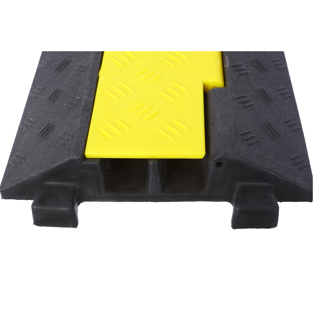 3 Packs Cable Protector Ramp 2 Channels Bilis ng Bump Hump Rubber Modular Rated 11000 lbs na Kapasidad ng Pag -load