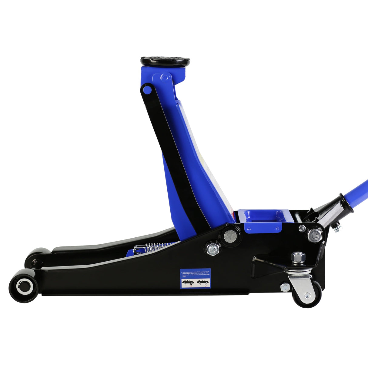 6600 Lbs Hydraulic Low Profile and Steel Racing Floor Jack with Dual Piston Quick Lift Pump Blue Lifting Range 3.3" - 18.5" - Fab Heavy Parts