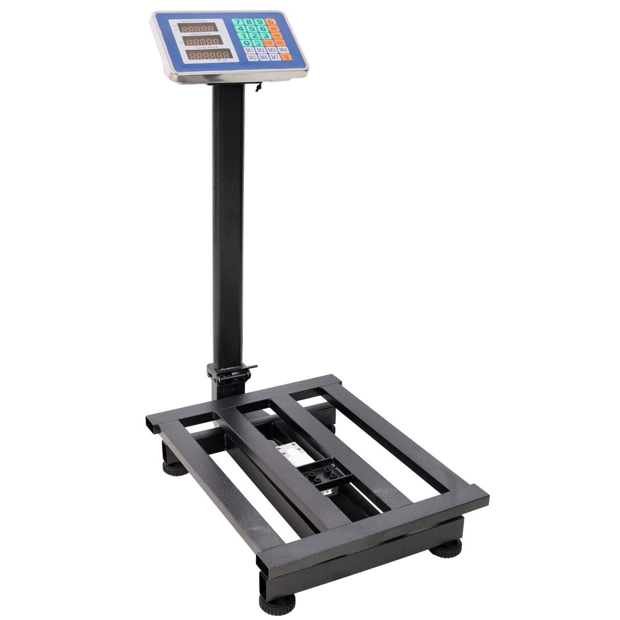 660lbs Weight Computing Digital Scale Floor Platform 0.1 lbs Accuracy with LB/KG Tare Price Calculator - Black - Fab Heavy Parts