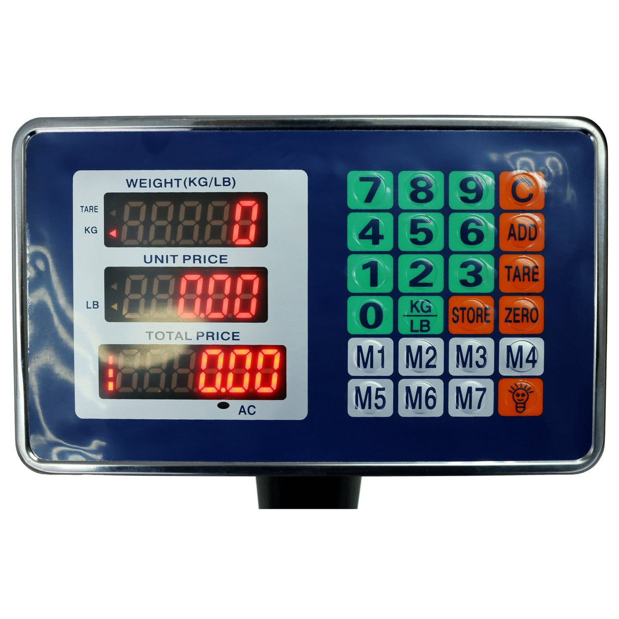 660lbs Weight Computing Digital Scale Floor Platform 0.1 lbs Accuracy with LB/KG Tare Price Calculator - Black - Fab Heavy Parts