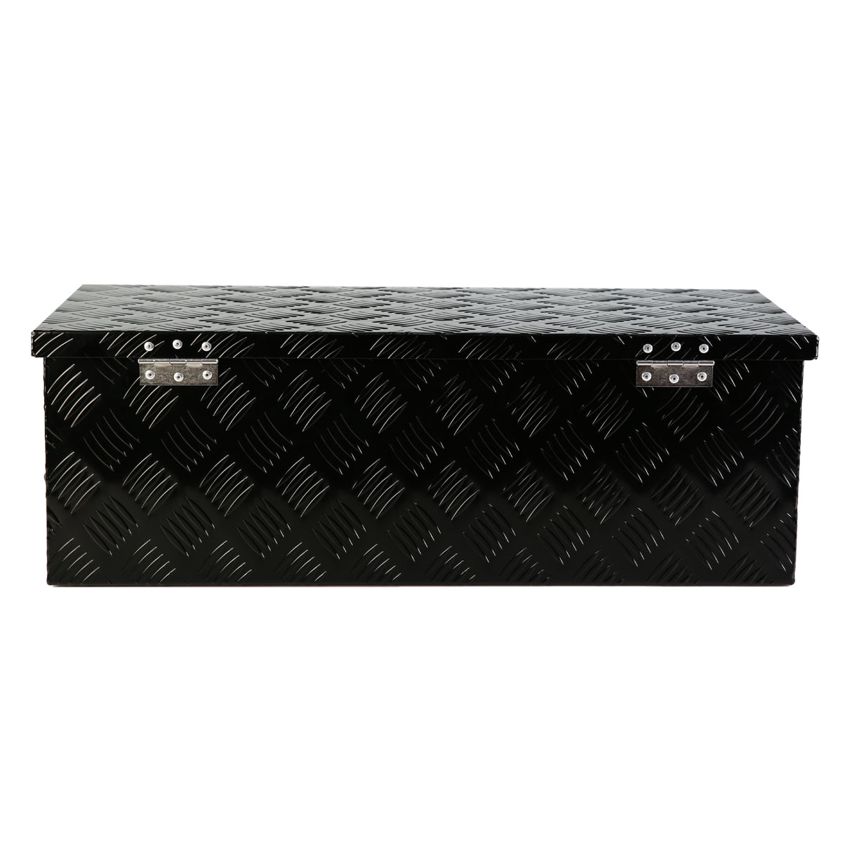 30 Inch Truck Box Heavy Duty Black Aluminum 5 Bar Tread Tool Long Box with Lock Keys 30.1"×12.8"×10.4"