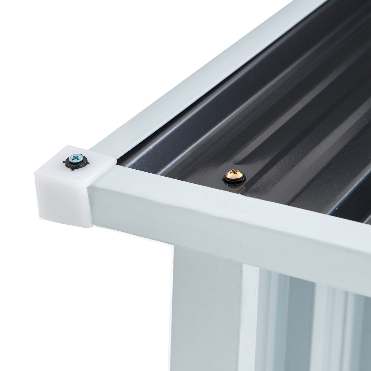 屋根付き薪ラック付き丸太保管小屋、無煙炭亜鉛メッキ鋼板 70.9"