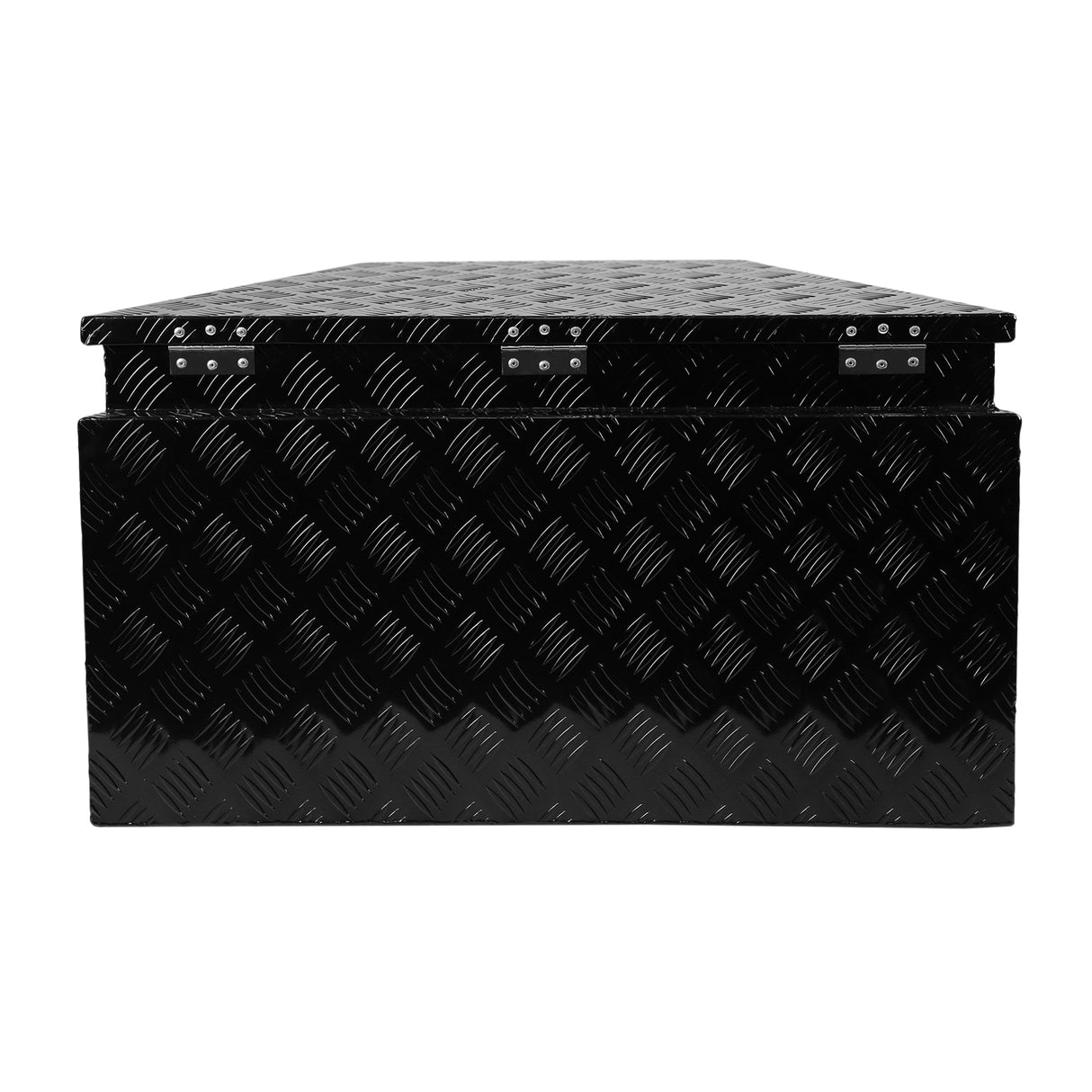 Heavy Duty Diamond Plate Aluminum Trailer Tongue Box with Seal Lock & Keys Black 32.5"x20.5"x18.3"