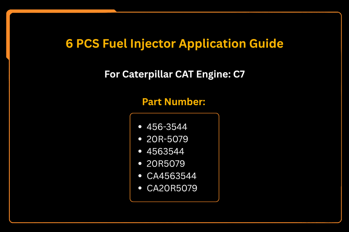 Inyector de combustible de 6 uds 456-3544 4563544 20R-5079 20R5079 apto para motor Caterpillar CAT C7