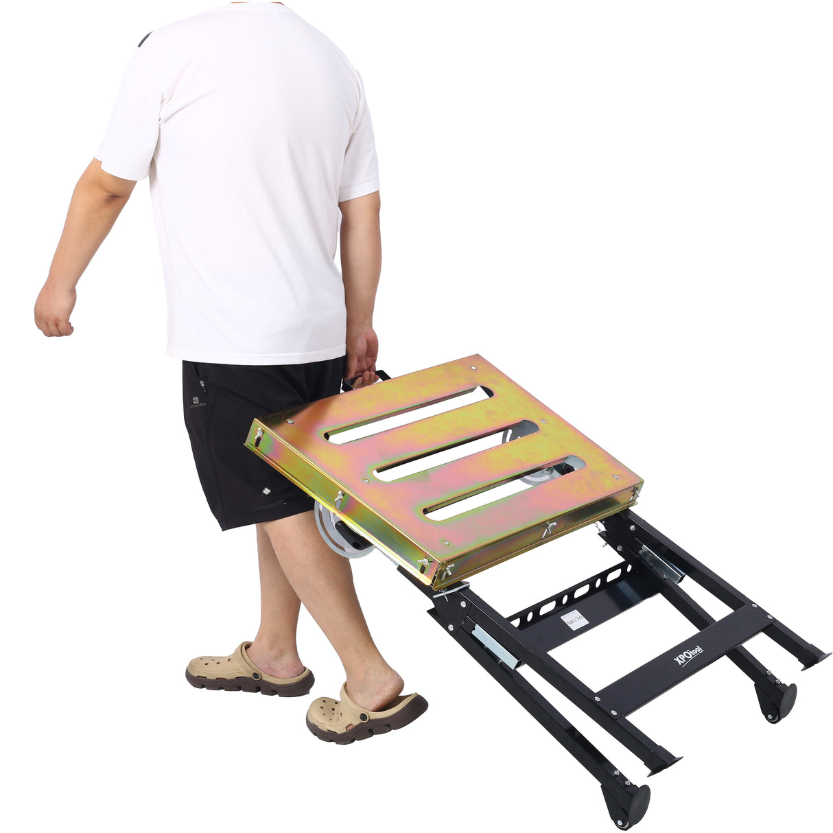 Welding Workbench with Wheels and Slot 30"x20" 400lbs Capacity Steel Folding Adjustable