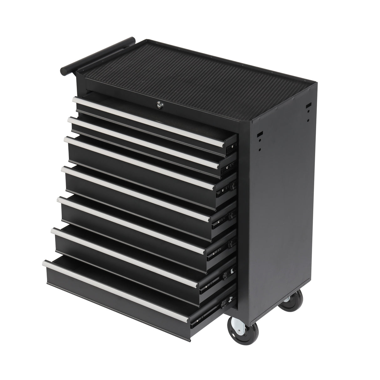 7-Drawer Rolling Tool Chest with Wheels Multifunctional Tool Cart Storage Cabinet--Black