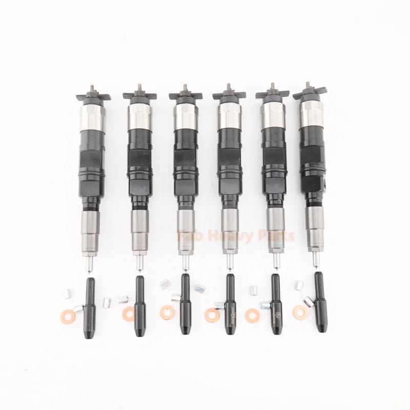 6PCS Fuel Injector RE516540 RE507860 095050 - 5050 Fits for John Deere 6068 6081 6090 - Fab Heavy Parts