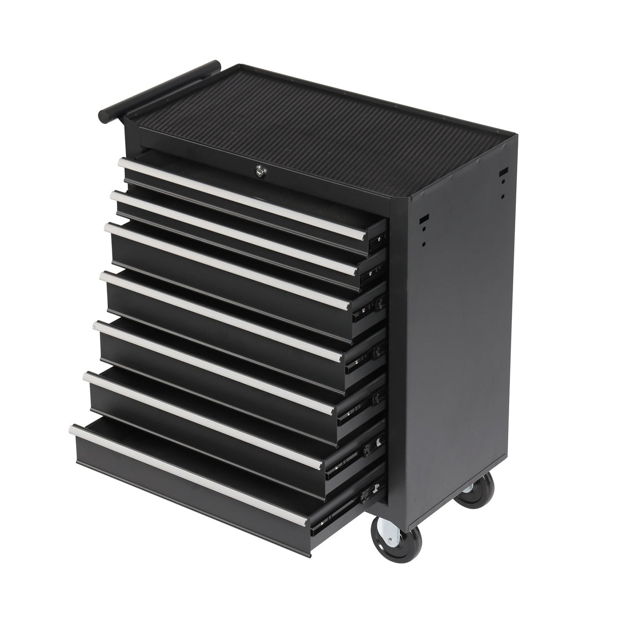 7 - Drawer Rolling Tool Chest with Wheels Multifunctional Tool Cart Storage Cabinet - Black - Fab Heavy Parts