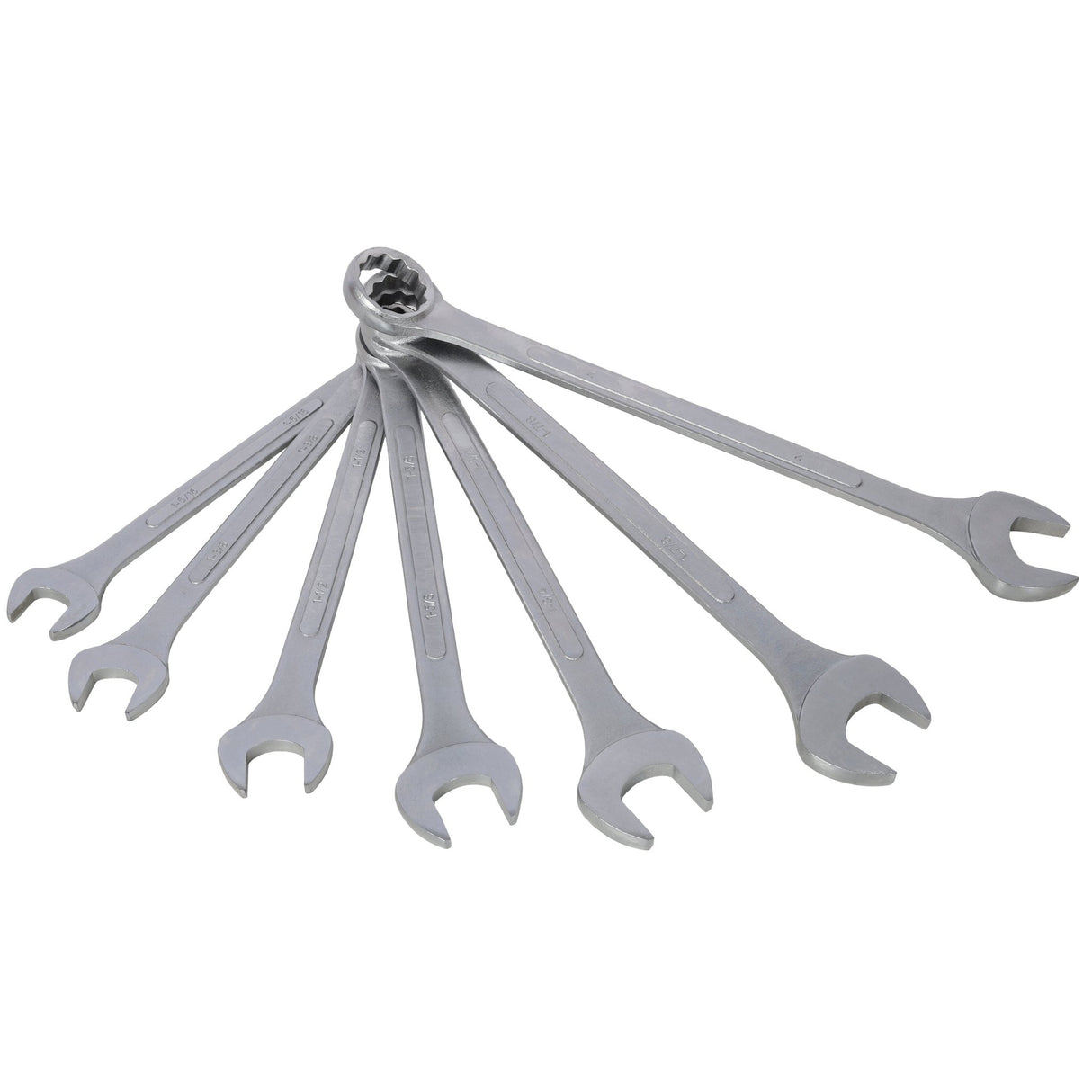 7 PCS SAE Jumbo Combination Wrench Set Extra Large, SAE 1-5/16", 1-3/8", 1-1/2", 1-5/8", 1-3/4", 1-7/8", 2" - Chrome Plated - Fab Heavy Parts