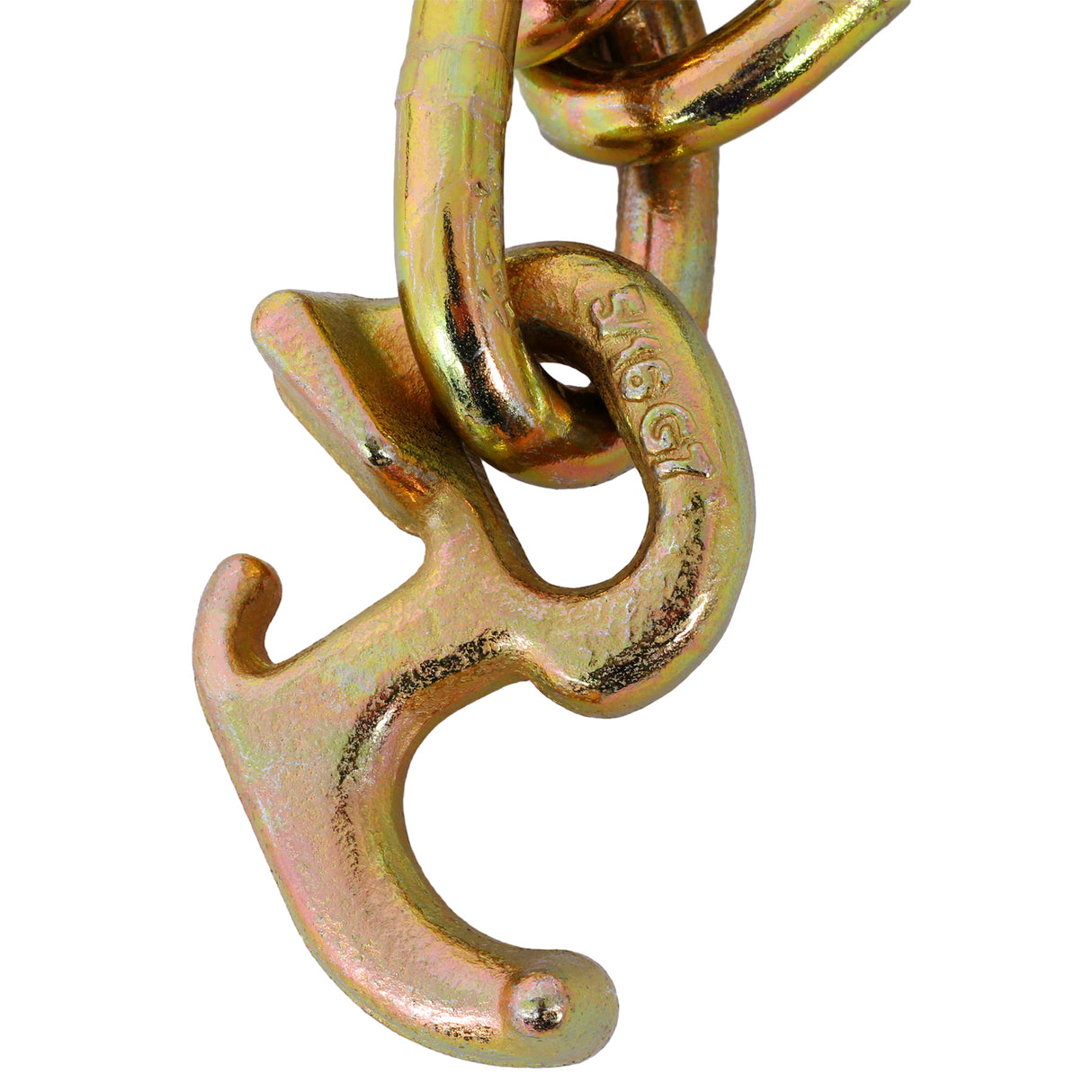 2 Pcs 5/16" x6' Leg G70 15" Long Shank J Hook Tow Chain w/RTJ Cluster Grab 4700 lbs WLL Heavy Duty