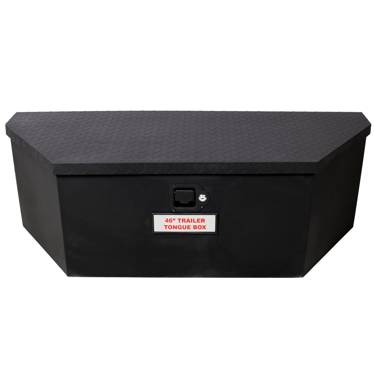46“X18”X14.5“ Trailer Tongue Box with Lock and Keys Heavy Duty Steel 6.7 CUFT Capacity--Black