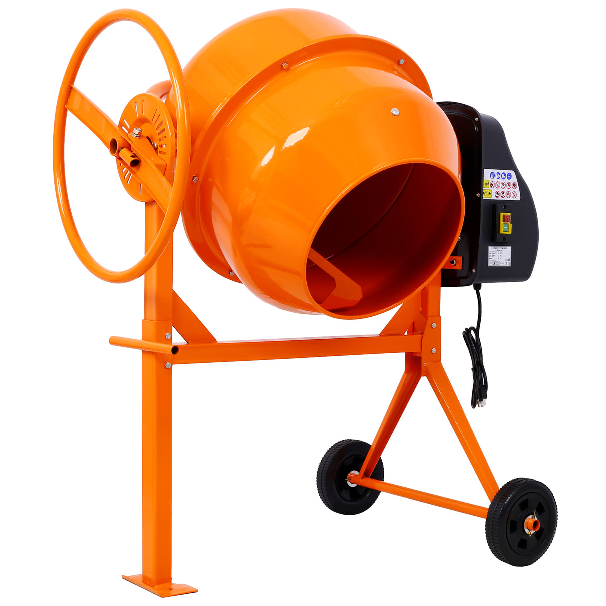 Cement Mixer 5 Cu. Ft Electric Concrete Machine 650W AC Motor Portable Power