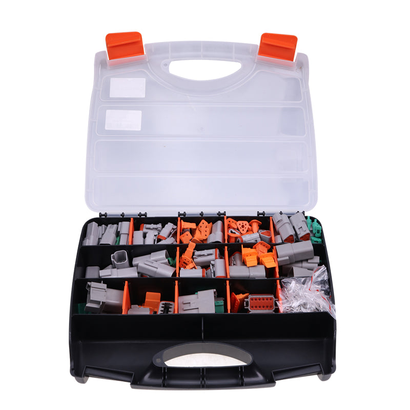 Kit de conector DT de 750 piezas DT DT04/06-2P/2S/3P/3S/4P/4S/6P/6S/08PA/08SA/12PA/12PS para 14 16 18 18 20 AWG Kit de contactos estampados