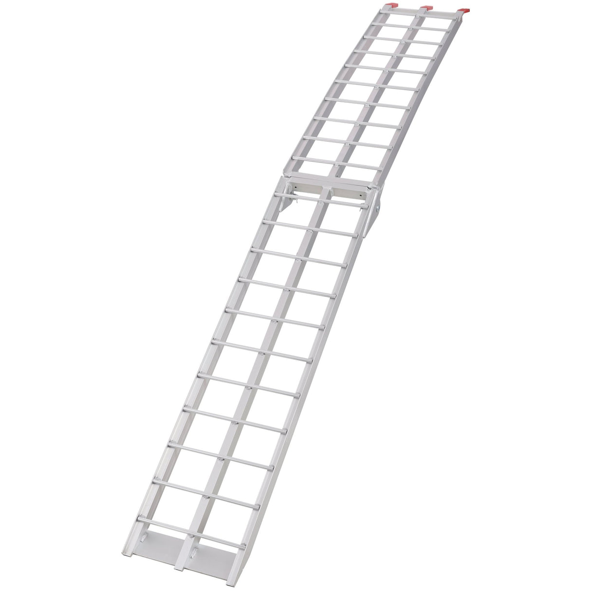 7.5FT 1 Pair Aluminum Loading Ramps with Safety Straps 1500 Lbs Capacity Per Pair - Silver - Fab Heavy Parts
