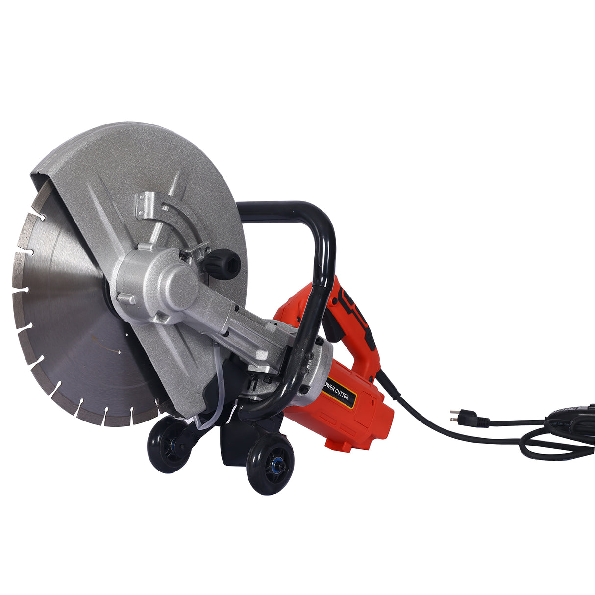 Electric 14" Cut Off Saw Wet/Dry Concrete Cutter Guide Roller with Water Line Attachment 3000w with Blade