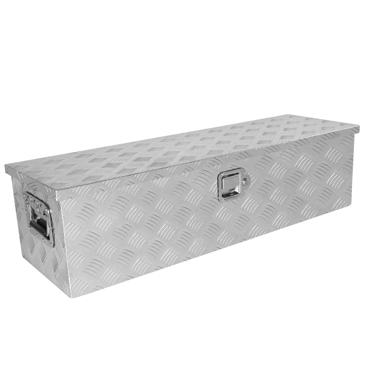 Caja de herramientas larga de aluminio plateado para camión de 38,8 pulgadas con cerradura y asa lateral y 2 llaves 38.8"×12.8"×10.4"