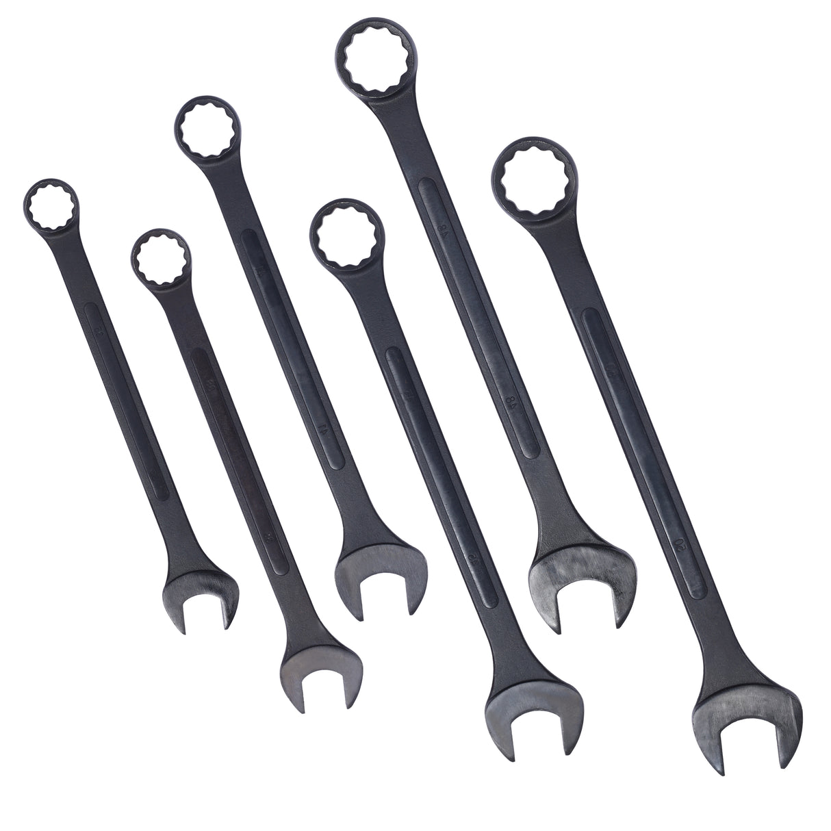 6 PCS Jumbo Combination Wrench Set Extra Large Metric 1-3/8'' to 2'' Black Oxide with Pouch