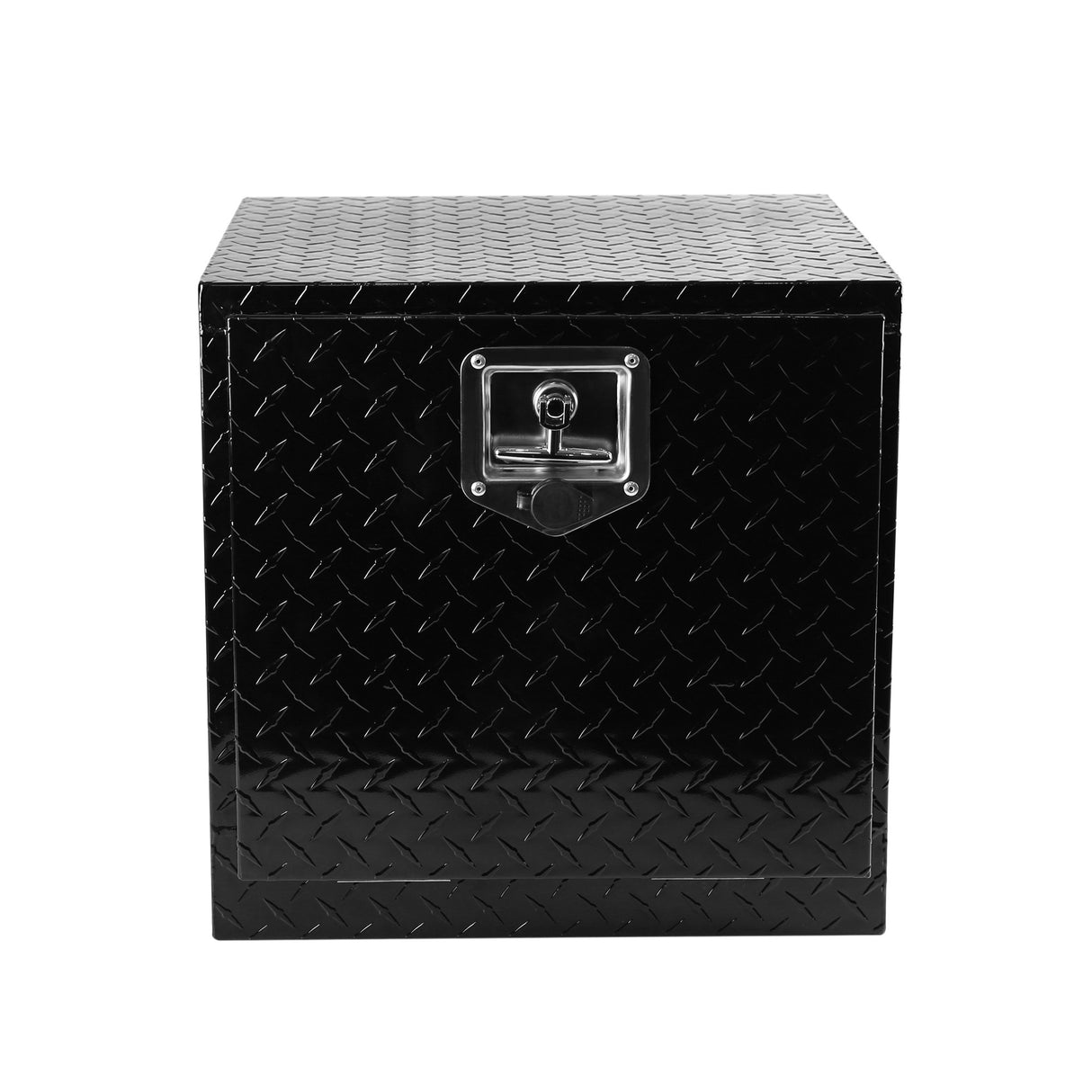 Heavy Duty Aluminum Diamond Plate Tool Underbody Box Waterproof with T-Handle Lock and Keys 17.9"×17.1"×17.9"