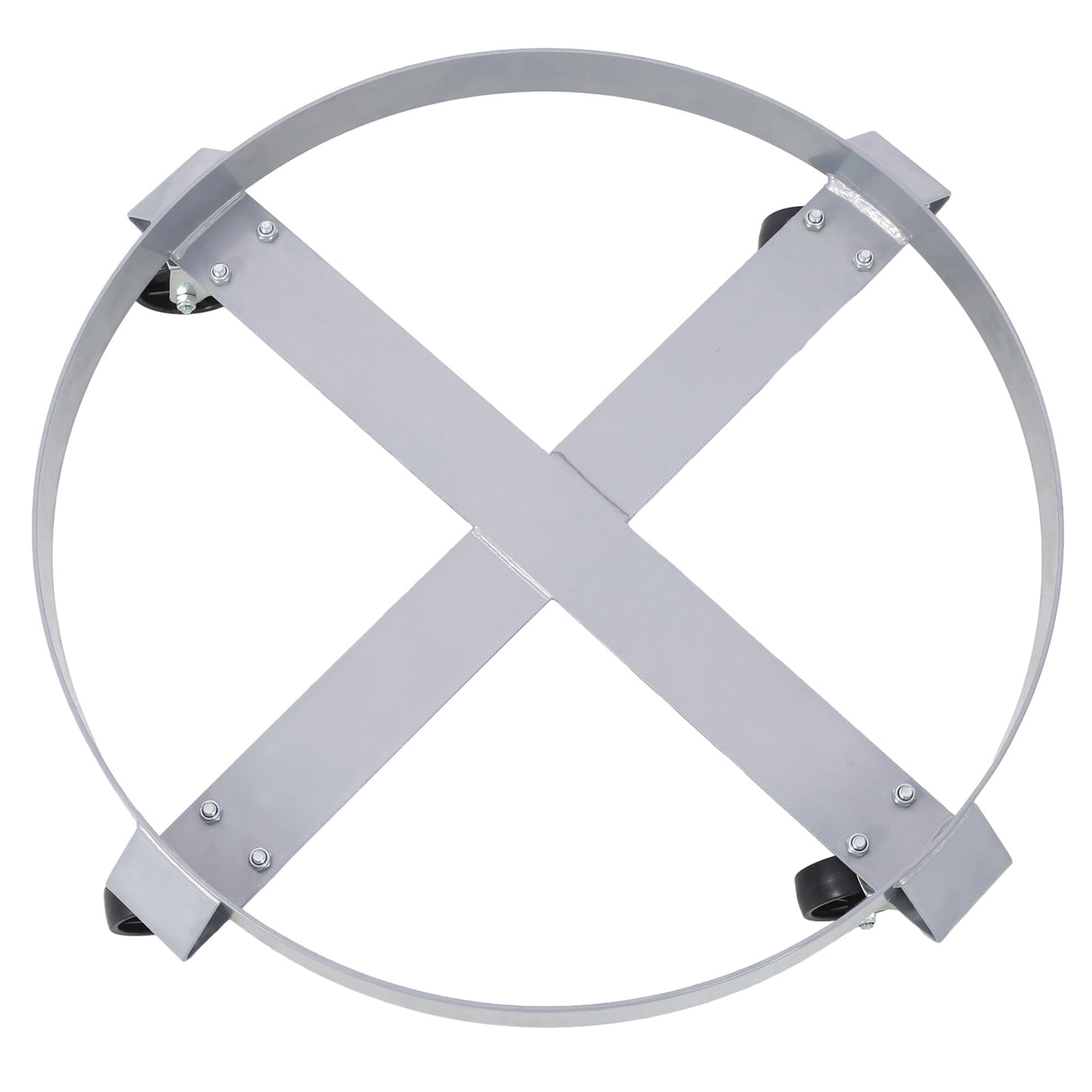 2Pcs Dolly for 55 Gallon Drums Barrel with 4 Swivel Caster Wheels Heavy Duty Steel Frame Cart with Brake