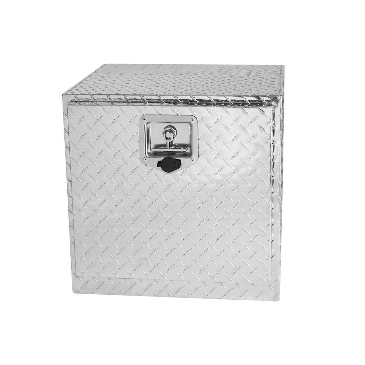 18 Inch Truck Box Heavy Duty Aluminum Diamond Plate Tool Underbody Box Waterproof with T-Handle Lock and Keys Silver