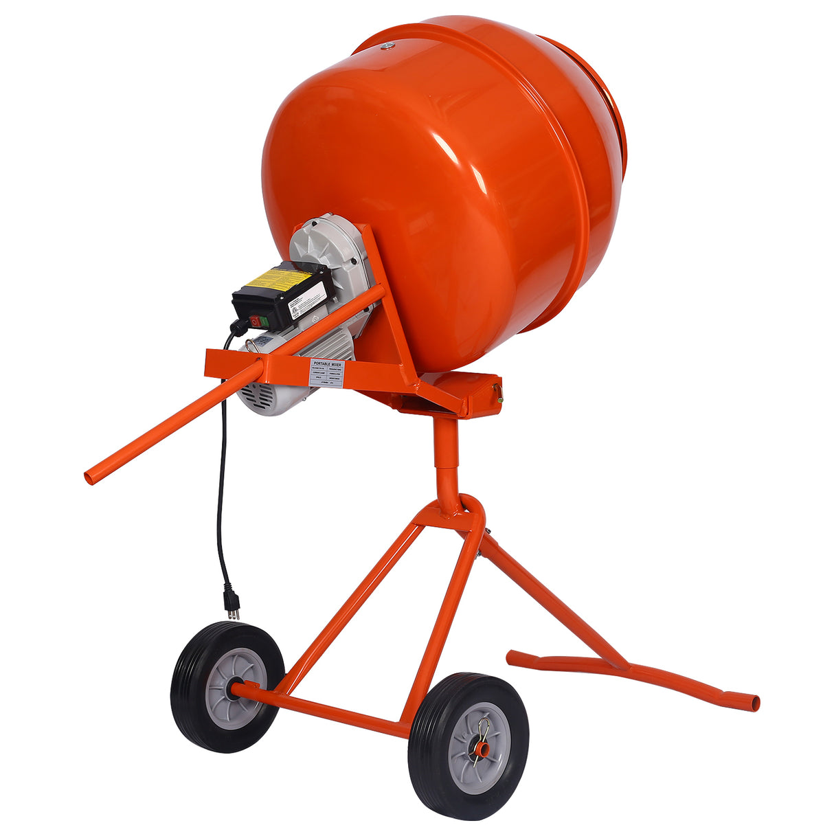 5.0 cu. ft. Portable Concrete Mixer Electric Cement ETL Certificated Copper Motor--Orange