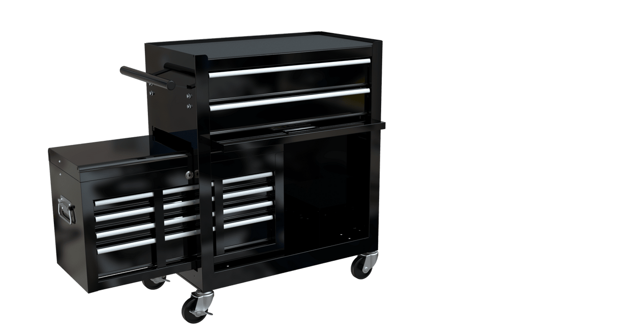 8 - Drawer Tool Storage Cabinet High Capacity Rolling Chest with Wheels and Drawers Black - Fab Heavy Parts