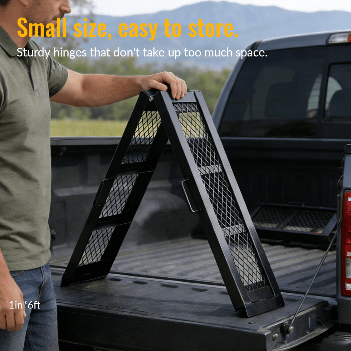 80" Steel Loading Ramp 500LBS Capacity Portable Motorcycle Folding ATV - Fab Heavy Parts