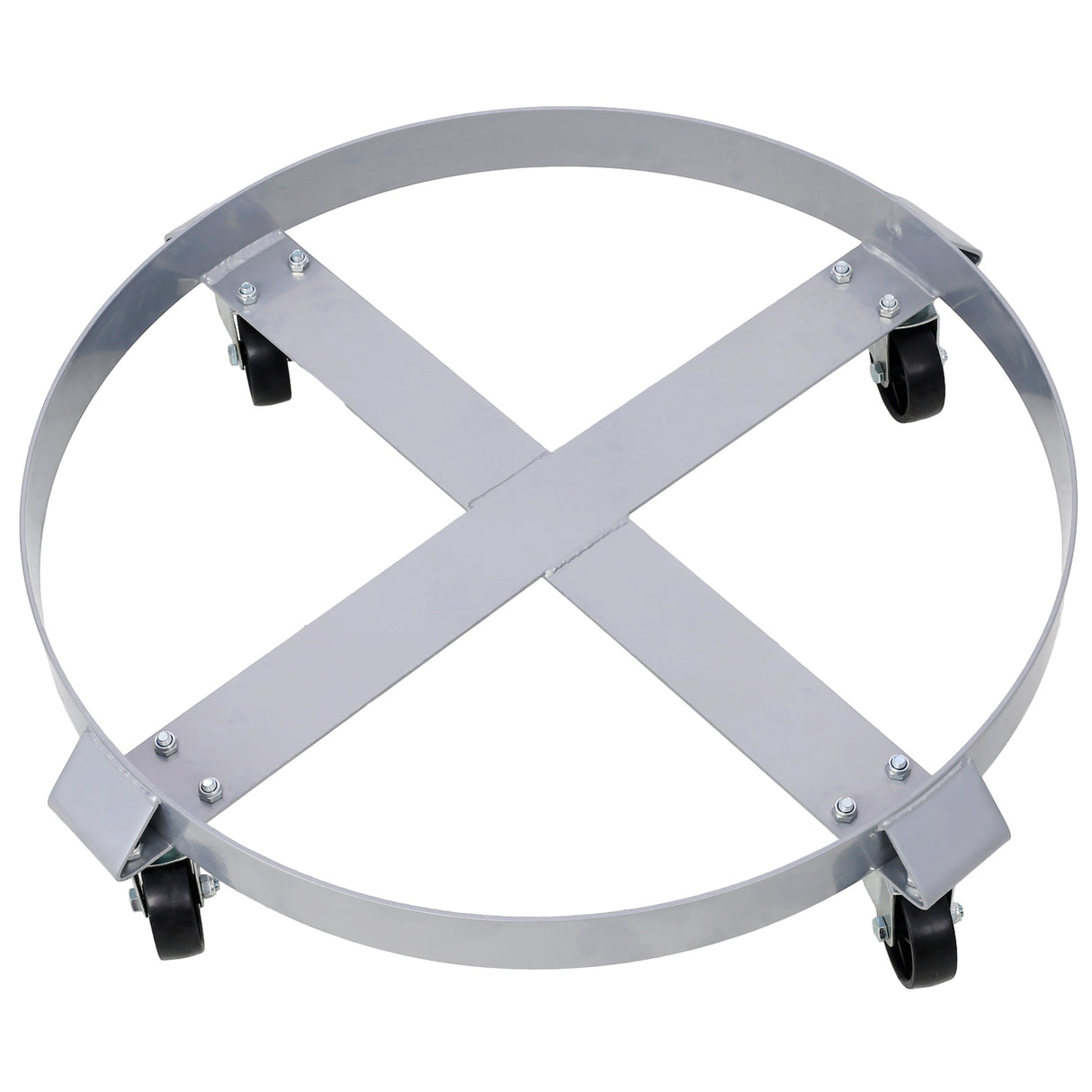 4Pcs Drum Dolly for 55 Gallon Barrel with 4 Swivel Caster Wheels Heavy Duty Steel Frame Cart with Brake