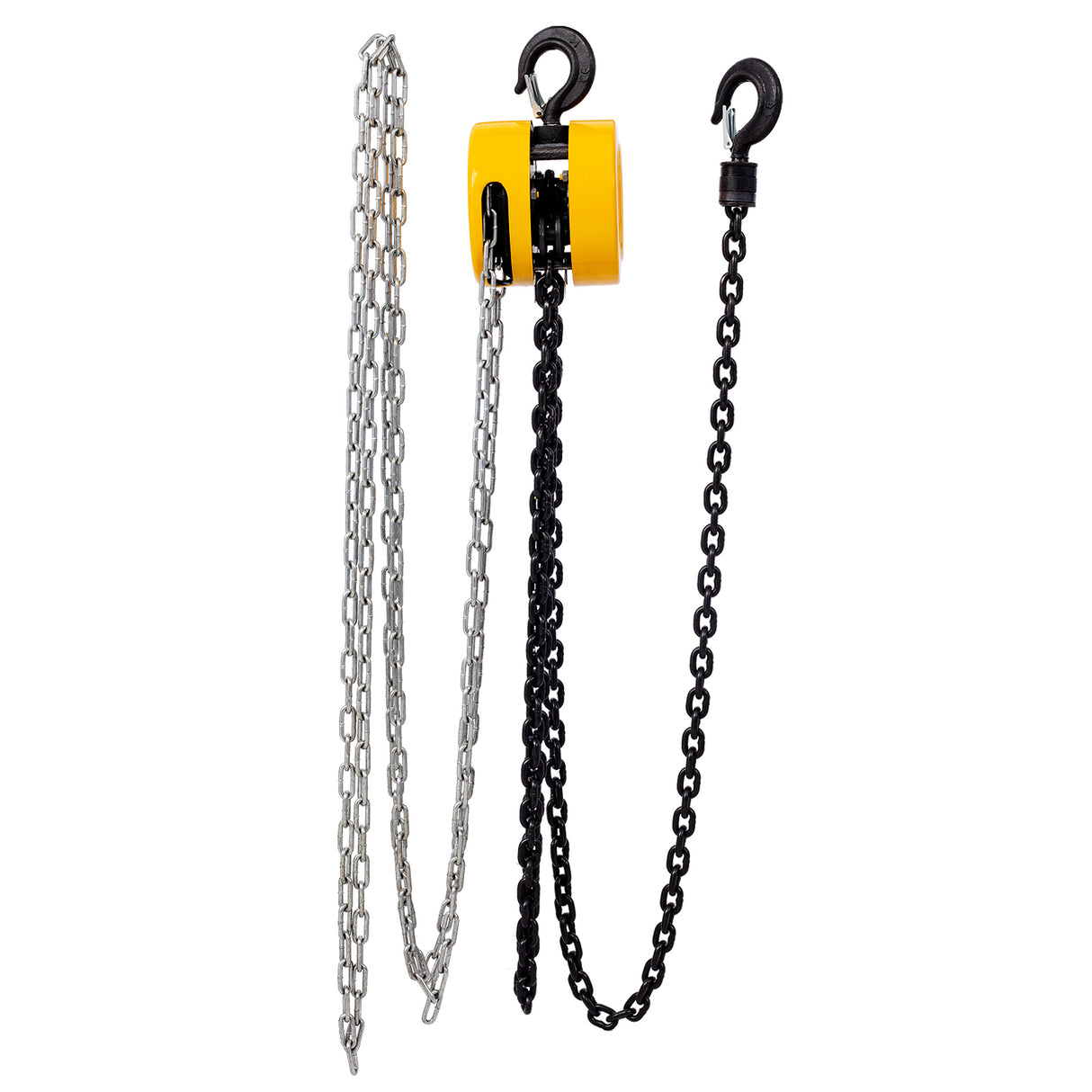 Chain Hoist 2200lbs 1T Capacity 10ft with 2 Heavy Duty Hooks Manual Steel Construction--Yellow