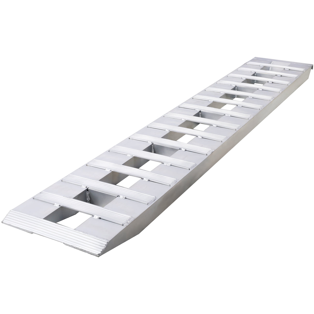 Heavy-Duty Ramps with Top Hook Attaching End Universal Loading 84" X 14" 6600 LBS 1 Pair 2 Ramps Silver Aluminum