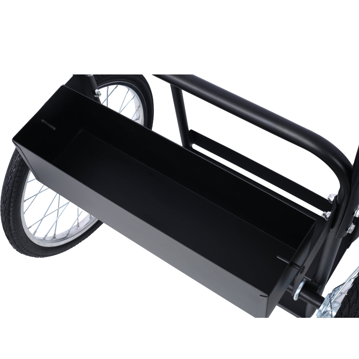 Large Dual Oxygen Tank Cart Dolly with Double Cylinder 20" Pneumatic Wheels Two Fastening Belts--Black