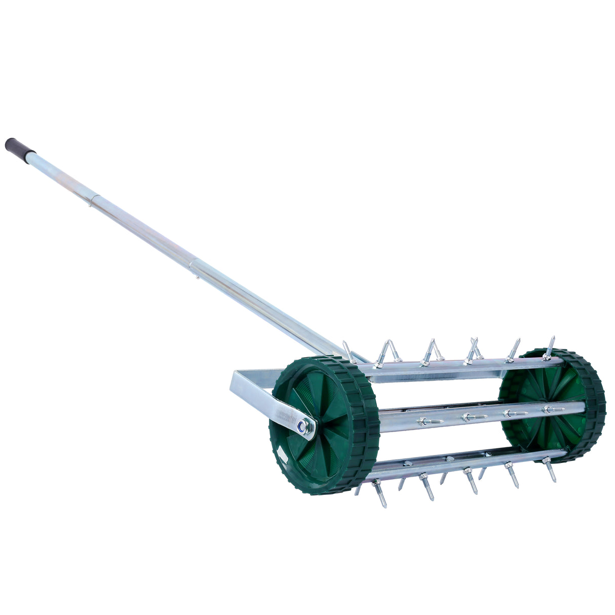 Spike Lawn Aerator Heavy Duty Rotary Push with Steel Handle--Green