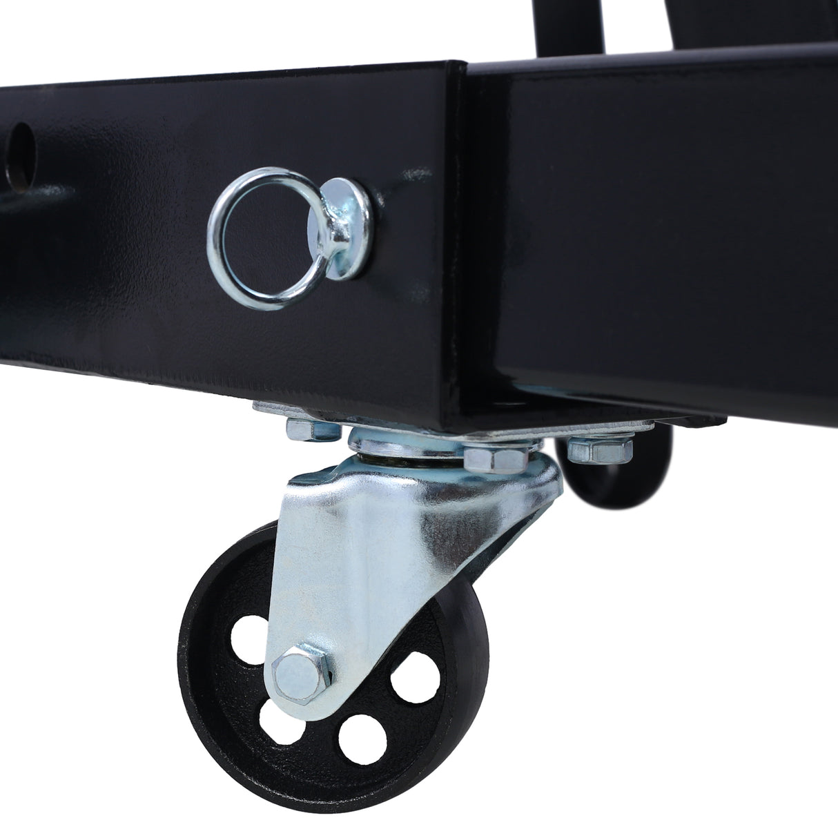 2 Ton Folding Engine Cherry Picker Shop Crane Hoist Lift Heavy Duty Steel na may 6 Iron Caster Wheels Black