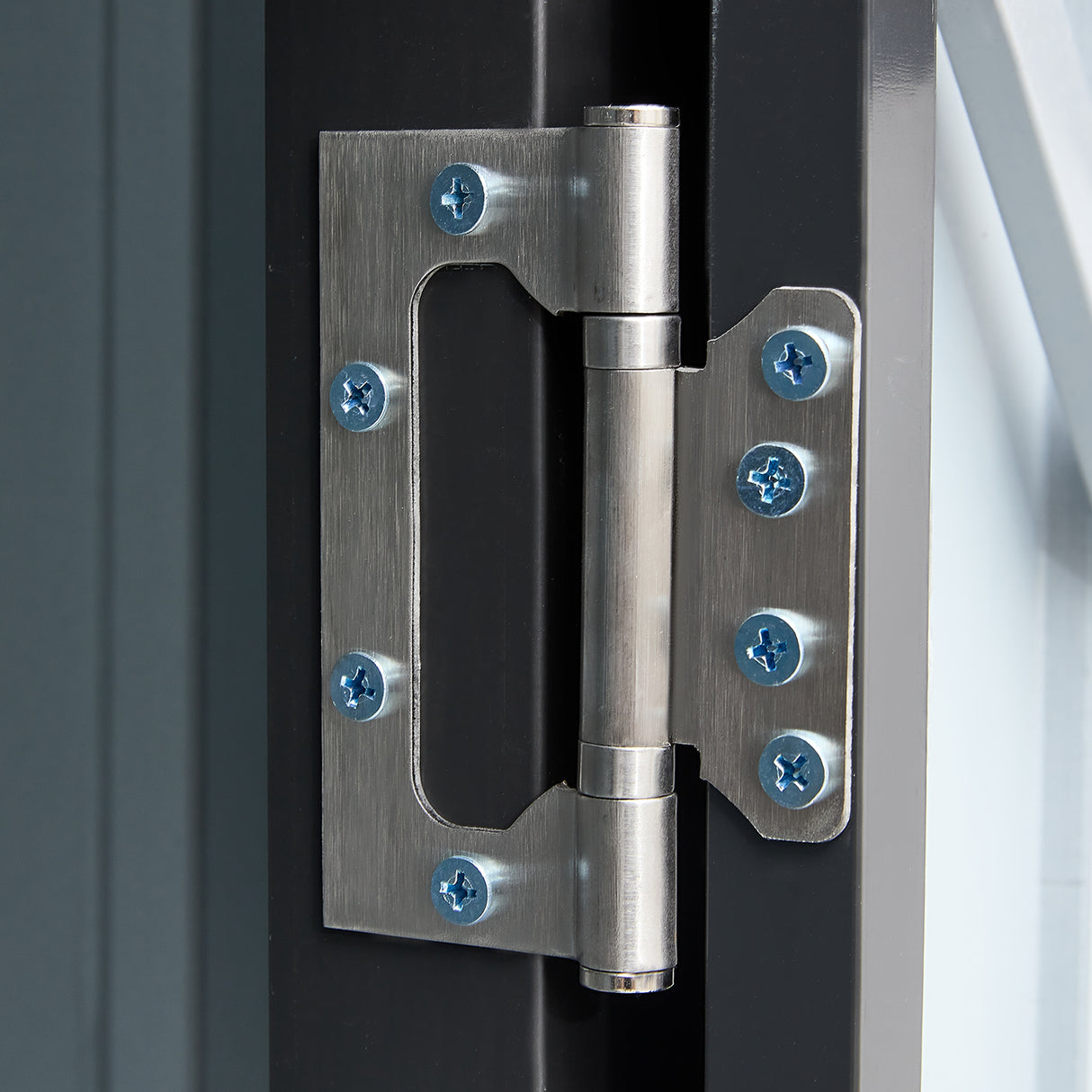 3 x 3 FT Outdoor Storage Shed with Single Lockable Door Metal Steel--Dark Gray