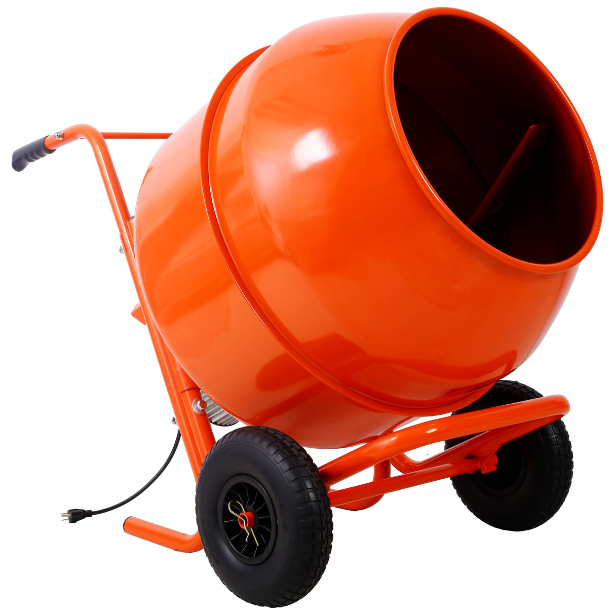 224L 8CUFT Horizontal Portable Cement Mixer Wheel Barrow Portable Cement Concrete Mixer 115V-60HZ