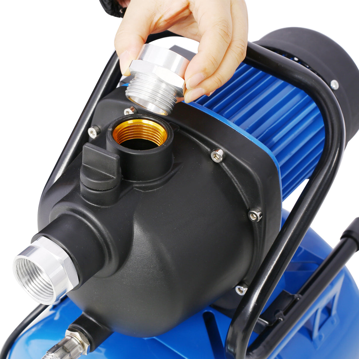 1.6HP Shallow Well Pump with Pressure Tank Automatic Booster Pump--Blue