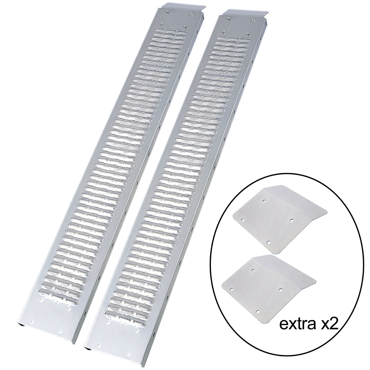 Pack of 2 69" L 960lbs Capacity Loading Ramps with 4pcs Pedal--Silver