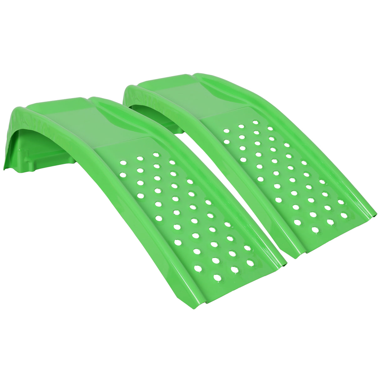 Heavy Duty Solid Steel Car Ramp 8000 LBS Capacity Auto Service Ramps Pack of 2 Vehicle Ramps for Truck, SUV, Car Maintenance & Oil Change--Green