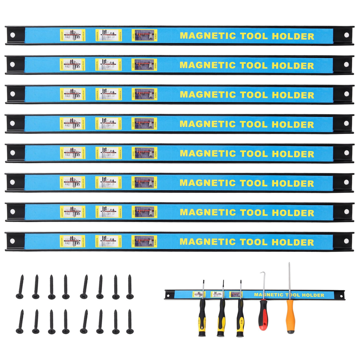 8Pack 18inch Heavy Duty Magnet Tool Bar Magnetic Tool Holder Strip - Fab Heavy Parts