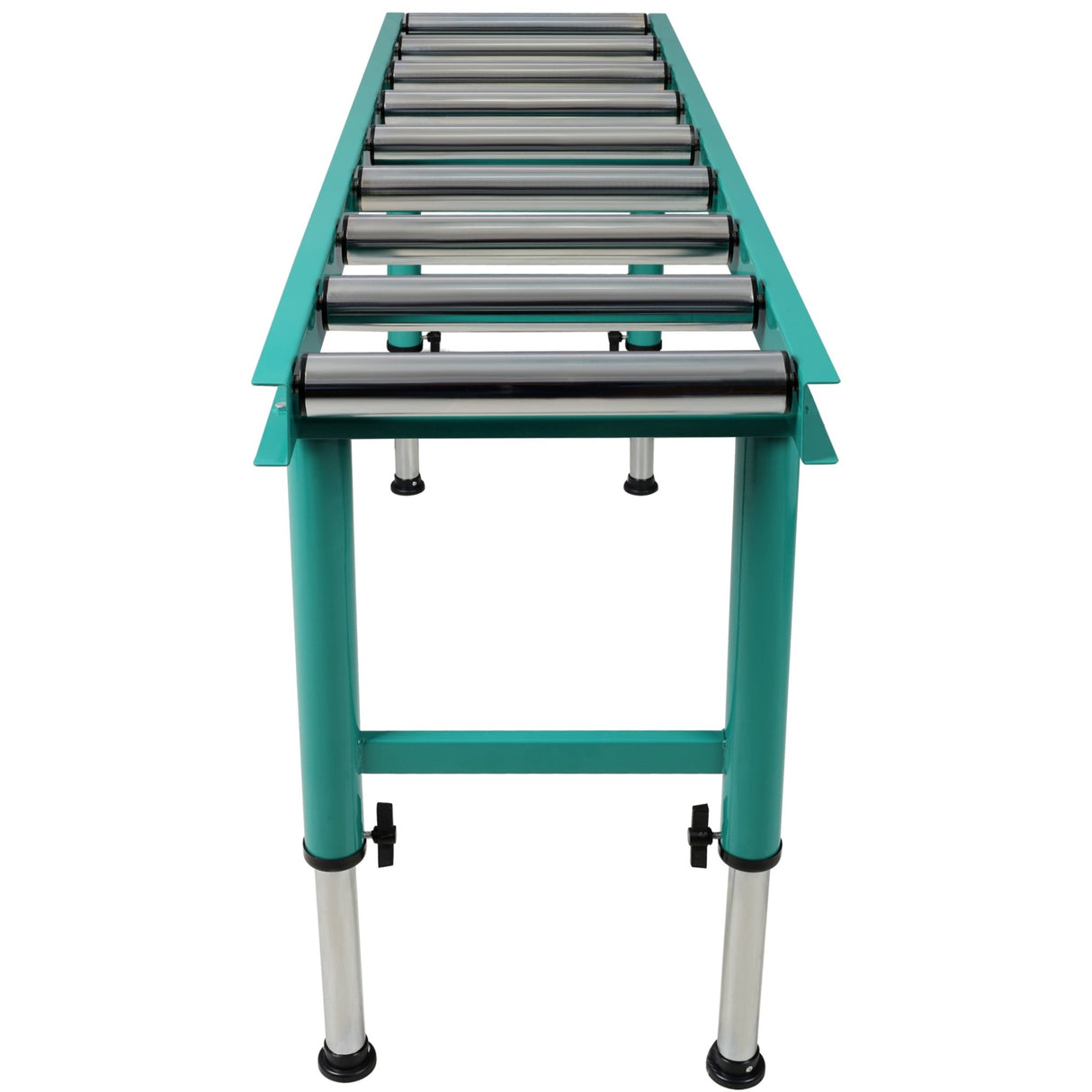 9 Roll Heavy Duty Adjustable Height Length Conveyor Roller Stand 440 lbs. Weight Capacity - Green - Fab Heavy Parts