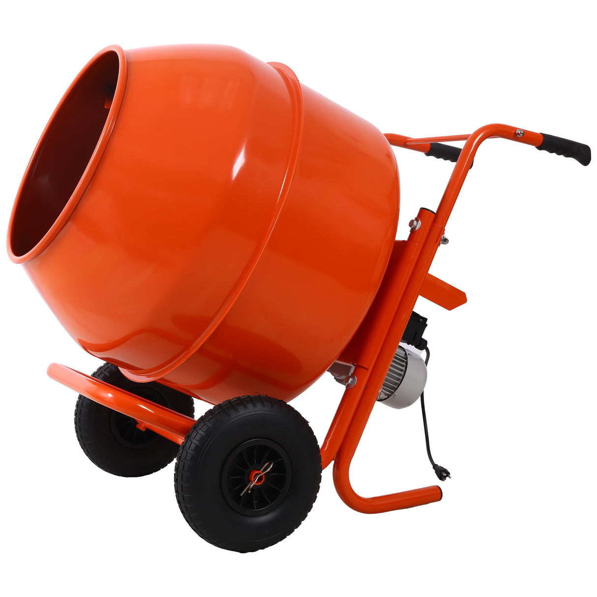 224L 8CUFT Horizontal Portable Cement Mixer Wheel Barrow Portable Cement Concrete Mixer 115V-60HZ