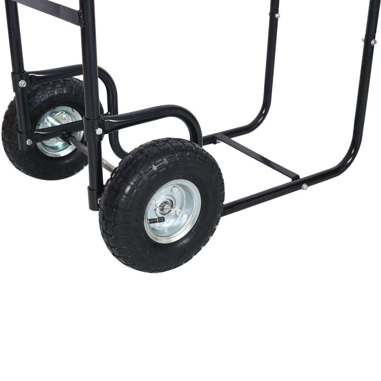 Firewood Fireplace Log Cart 200 lbs Capacity Wood Rack with Pneumatic Wheels