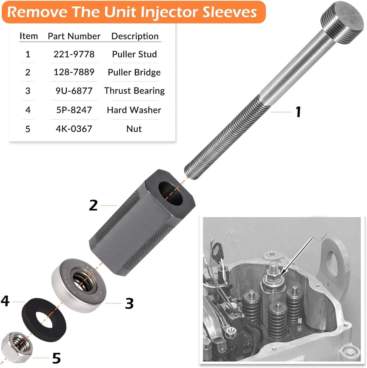 9U - 6891 9U - 7227 J - 38587 - a Engine Tool Kit for CAT Caterpillar 3406E C - 15 C - 16 - Fab Heavy Parts