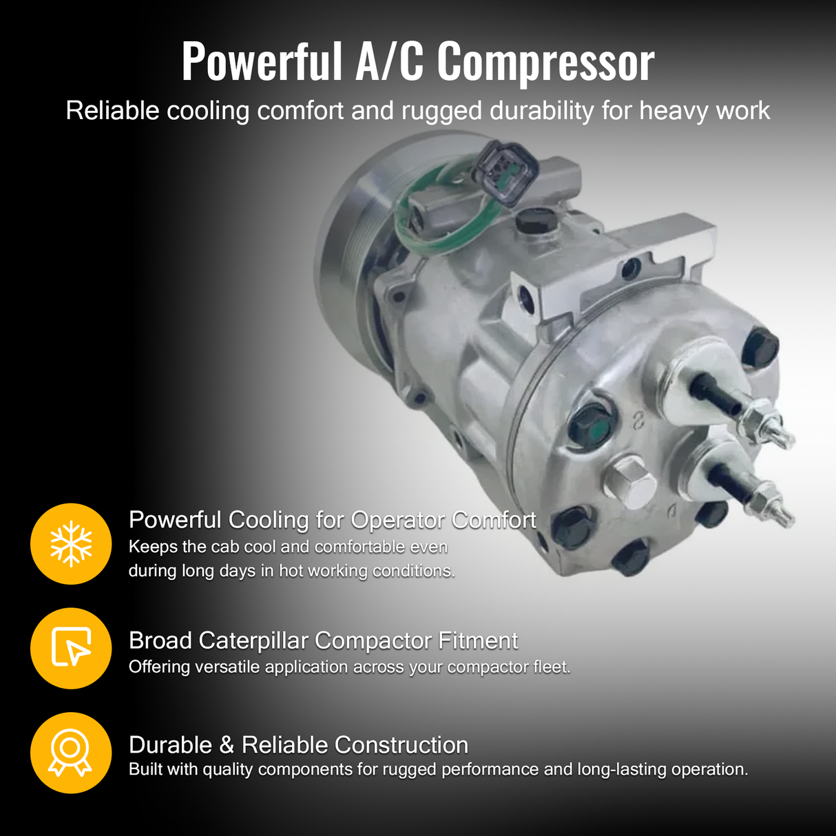 Air Conditioning Compressor 320-1291 3201291 Fit for Caterpillar Compactor CAT 825K 826K 836K 836KLRC